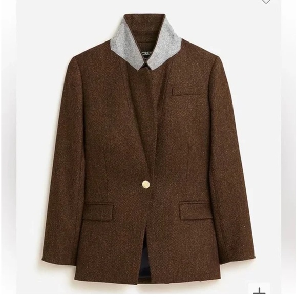 J. Crew Willa blazer in brown herringbone BU022 wool jacket - Picture 3 of 7